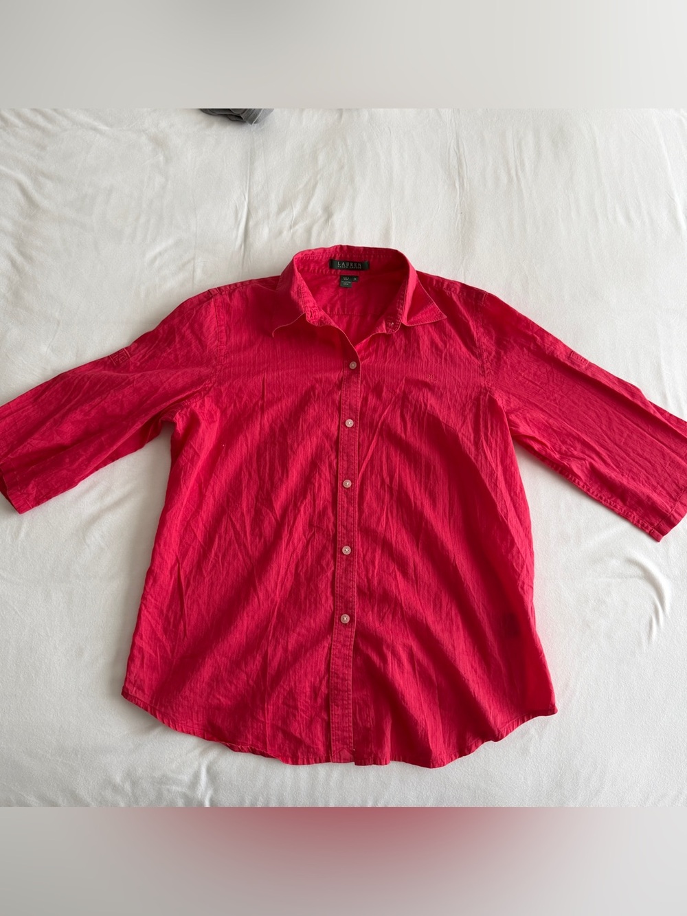 Ralph Lauren Men's Button-Up Shirt in Bright Red
